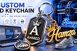 create custom 3d keychain model for 3d printing