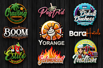 make restaurant, pizza, bbq, coffee shop, juice, catering and food logo