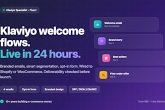 build your klaviyo welcome flow with 4 emails and an opt in form