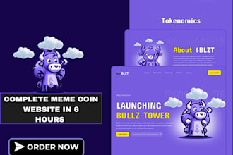 crypto meme token website, memecoin website or landing page, presale website