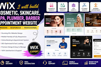 build wix cosmetic website skincare website spa plumber barber salon website