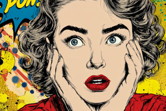 do retro vintage poster cover illustration in comic style,