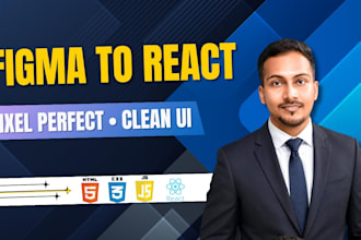 convert figma to react js website with pixel perfect design