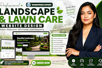 design landscape website, lawncare, gardening, cleaning, construction website