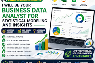 be your business data analyst for statistical modeling and insights
