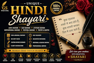 write unique hindi shayari, poetry and emotional quotes