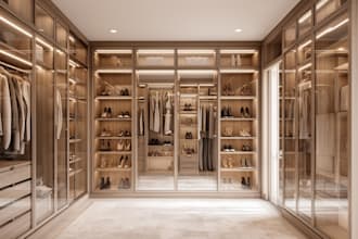 design custom wardrobe, closet organization and dressing room render