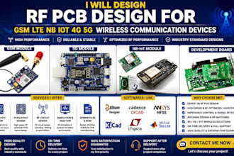 design rf pcb design for GSM lte nb iot 4g 5g wireless communication devices