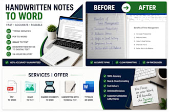 type handwritten notes, scanned images