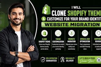 clone shopify theme and customize for your brand identity website migration