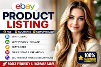 do ebay listing, ebay product listing, ebay lister and product upload