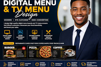 design digital menu tv menu menu screen adobe photoshop for restaurant manager