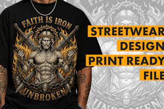design gym christian streetwear t shirt illustration