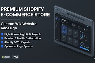 design a premium shopify e commerce store high converting wix website redesign