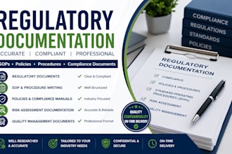 professional regulatory documentation, sops, policies and compliance documents