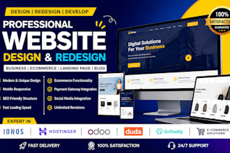 design, redesign, fix, clone ionos hostinger odoo duda godaddy ecommerce website