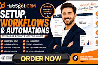 setup hubspot CRM, workflows and automations