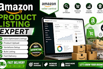 do amazon product listing, SEO optimization, and product upload