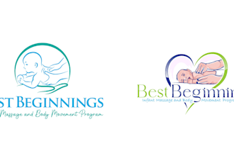 create modern unique infant massage logo in hand drawn for you