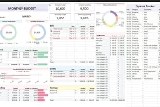 design editable excel or google sheets budget or invoice templates