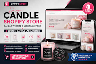 design candle shopify store candle website lighting store candle label design