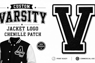 design custom varsity jacket logo and chenille patch artwork