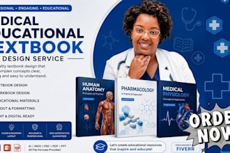 design, format medical, healthcare educational workbook, textbook, kdp bookcover