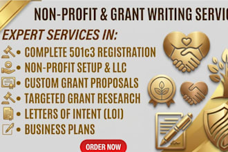 do nonprofit setup, 501c3 registration, and expert grant writing