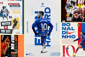 design unique sports flyer, poster or banner
