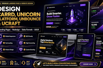 design carrd website unicorn platform unbounce ucraft landing page redesign site