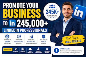 share and shoutout your content with linkedin 245k audience and promote it