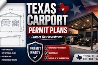 create texas carport permit drawings and construction plans