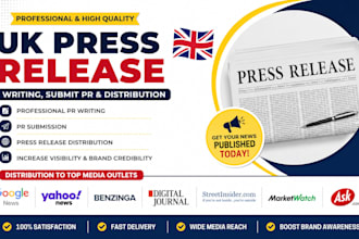 write a professional UK press release and PR distribution