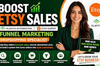 boost esty sales klaviyo automation funnel marketing dropshipping specialist
