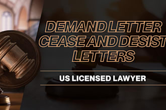 draft a demand letter or cease and desist letter as a US lawyer