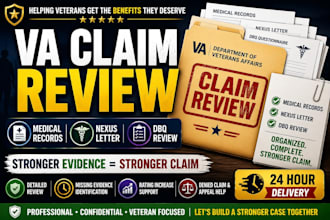 prepare a professional VA disability medical records review