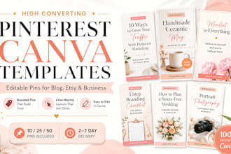 design pinterest canva templates, pin banneers and business graphics