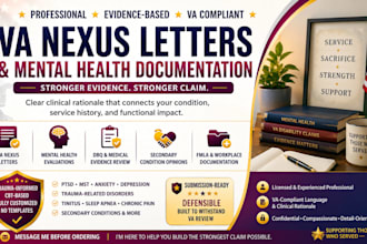 create professional VA claim medical documentation