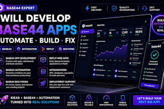 develop base 44 apps, base 44 automation, replit web apps and fix base 44 bugs