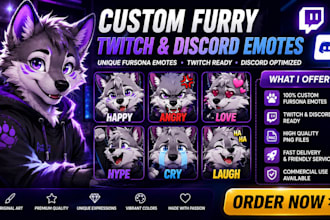 create custom furry discord emotes and twitch emotes for your fursona