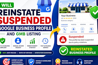 reinstate suspended google business profile, gmb listing and gogle map listing