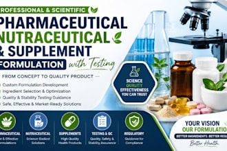 develop pharmaceutical nutraceutical and supplement formulation with teasting