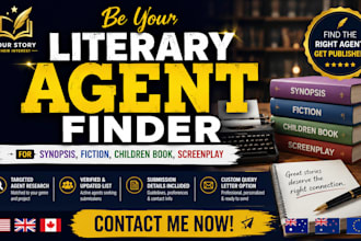 be your literary agent finder for synopsis, fiction, children book, screenplay