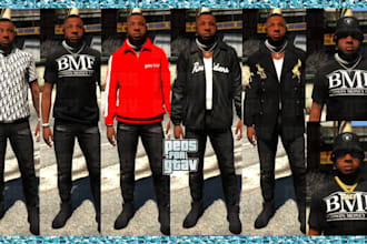 add clothes, shoes, hats and custom chains on your fivem ped