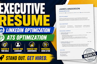 write an executive resume, ats resume and cover letter for leader and recruiters