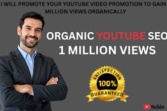 promote youtube channel and video to 1 million views with advanced google SEO