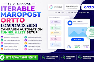 setup iterable maropost ortto email marketing campaign automation funnel list