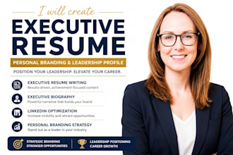 create executive resume personal branding and leadership profile job application