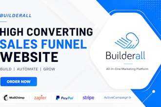 create high converting builderall sales funnel website