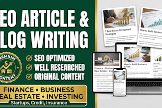 write a blog article on finance, real estate and business